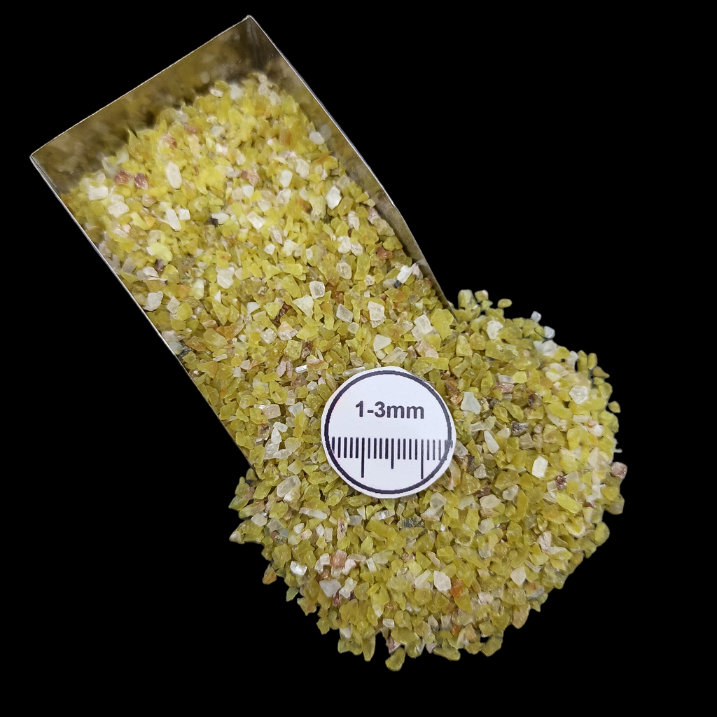 Natural Green Apatite 1-3mm Crushed Stone by GRADELYGEMS for Resin Work, Inlay & Decorative Creations