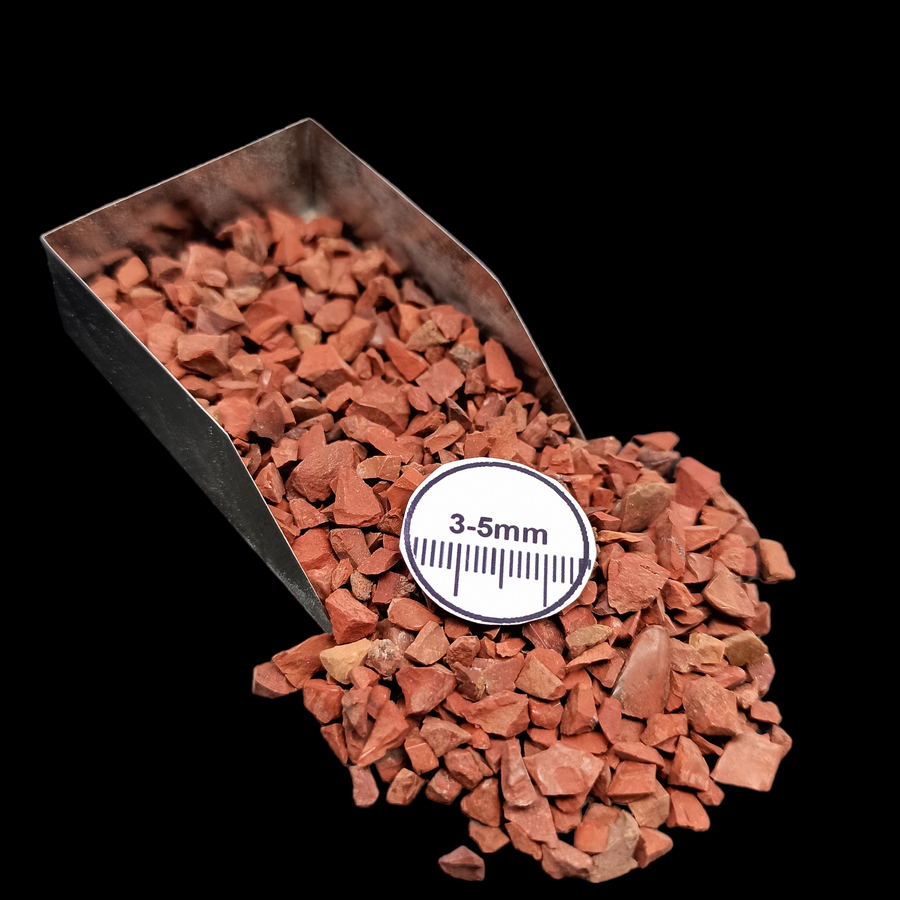 GRADELYGEMS Red Jasper Bold Crushed Stone 3-5mm for Vase Fillers, Jewelry Design, Resin Art & Decor