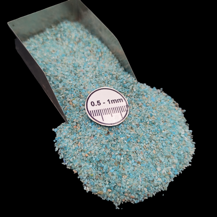 GRADELYGEMS Premium Blue Apatite 0.5-1mm Crushed Gemstone for Jewelry Inlay, Resin Art & Handmade Decor