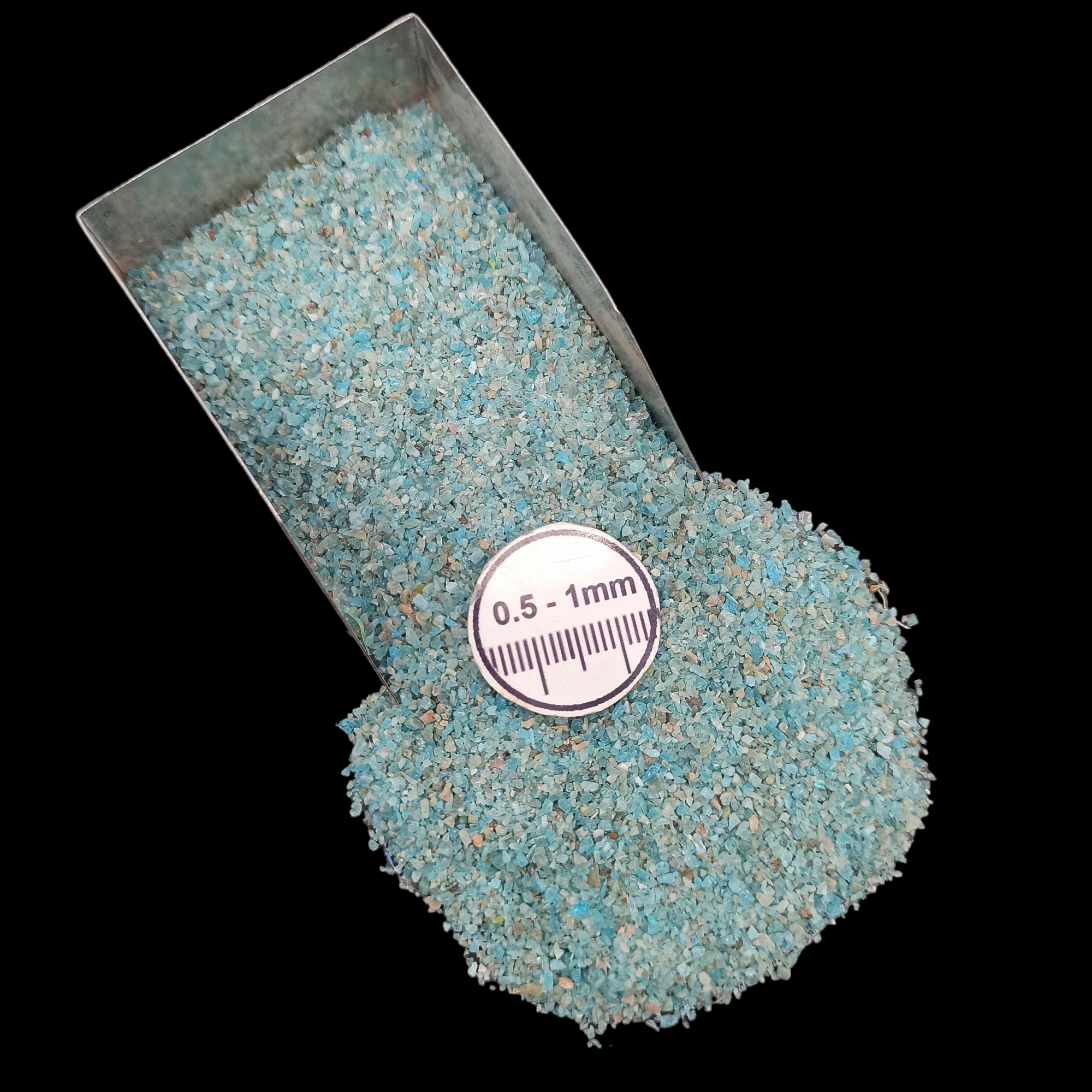 GRADELYGEMS Premium Blue Apatite 0.5-1mm Crushed Gemstone for Jewelry Inlay, Resin Art & Handmade Decor