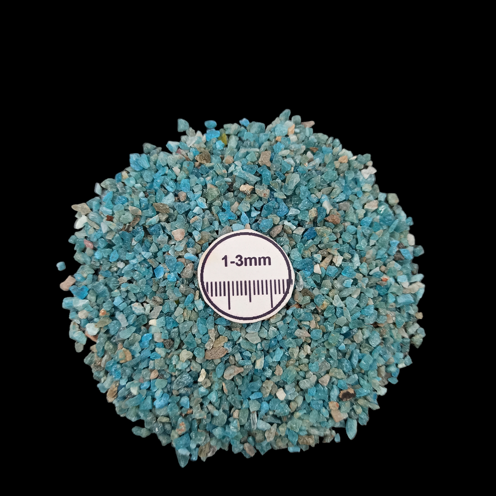 Natural Blue Apatite 1-3mm Crushed Stone by GRADELYGEMS for Resin Work, Inlay & Decorative Creations
