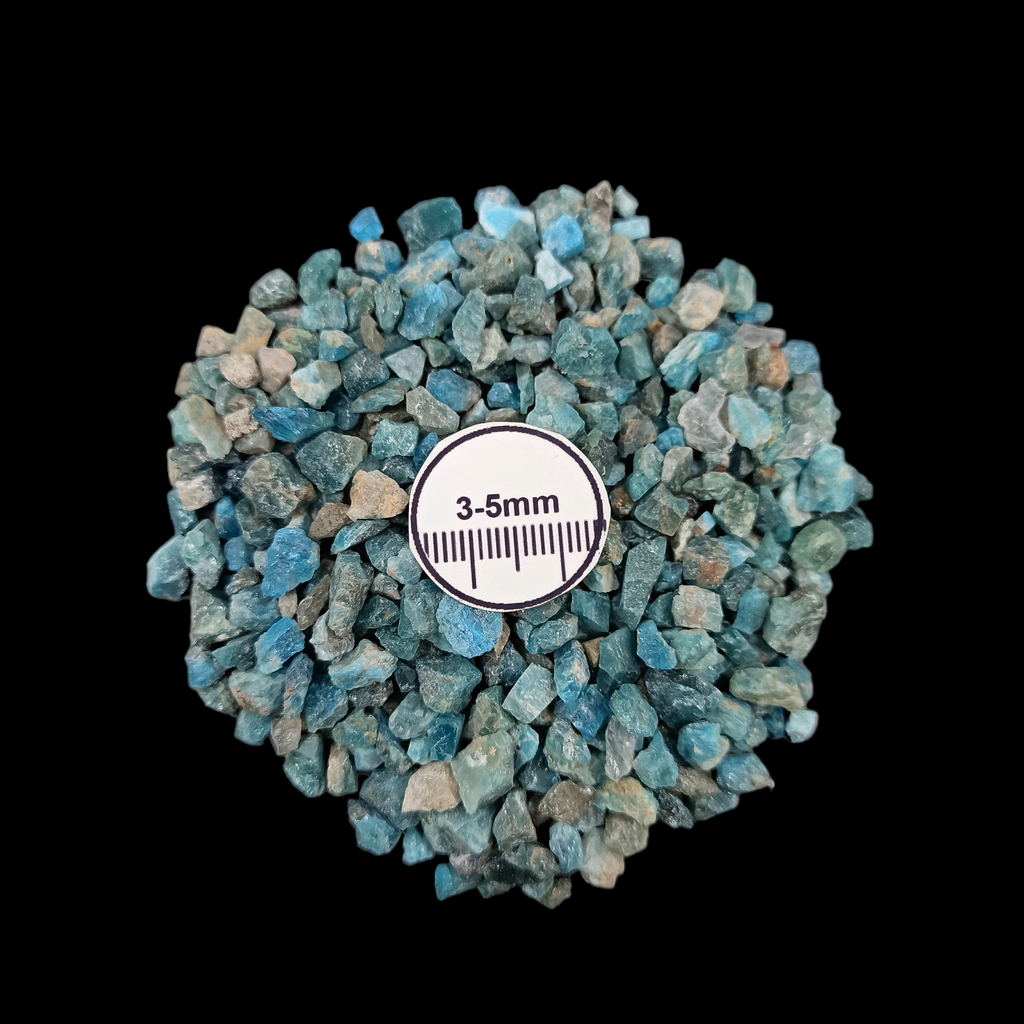 GRADELYGEMS Blue Apatite Decorative Crushed Gemstone 3-5mm for Jewelry, Resin Work & Statement Decor