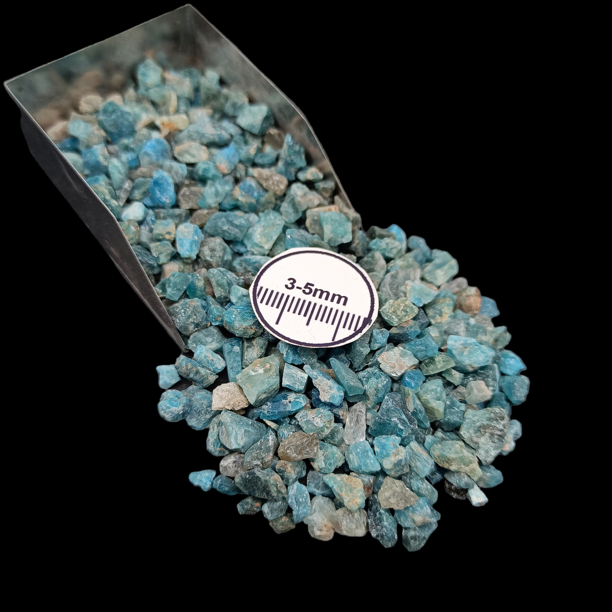 GRADELYGEMS Blue Apatite Decorative Crushed Gemstone 3-5mm for Jewelry, Resin Work & Statement Decor