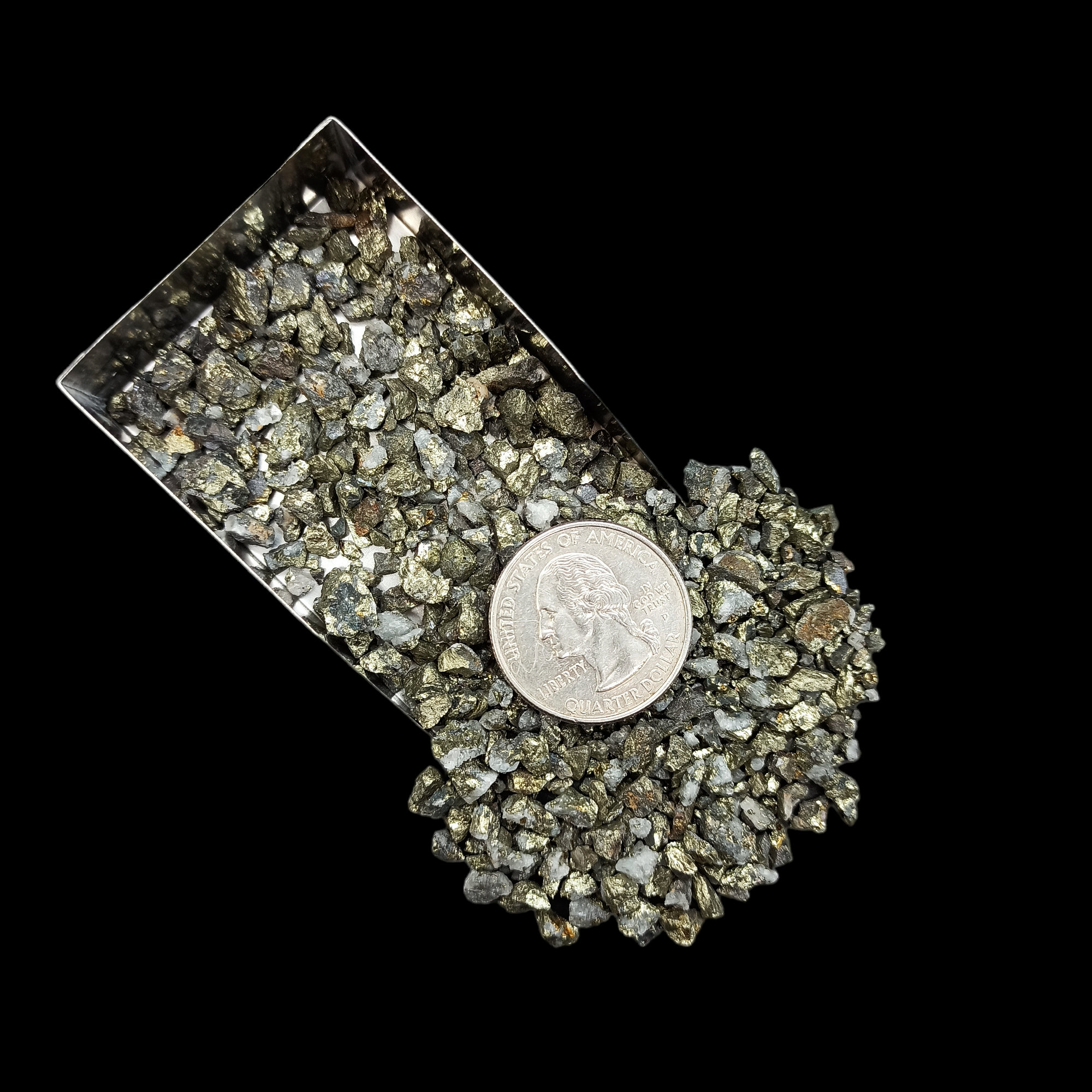 GRADELYGEMS Chalcopyrite Bold Crushed Stone 3-5mm for Vase Fillers, Jewelry Design, Resin Art & Decor