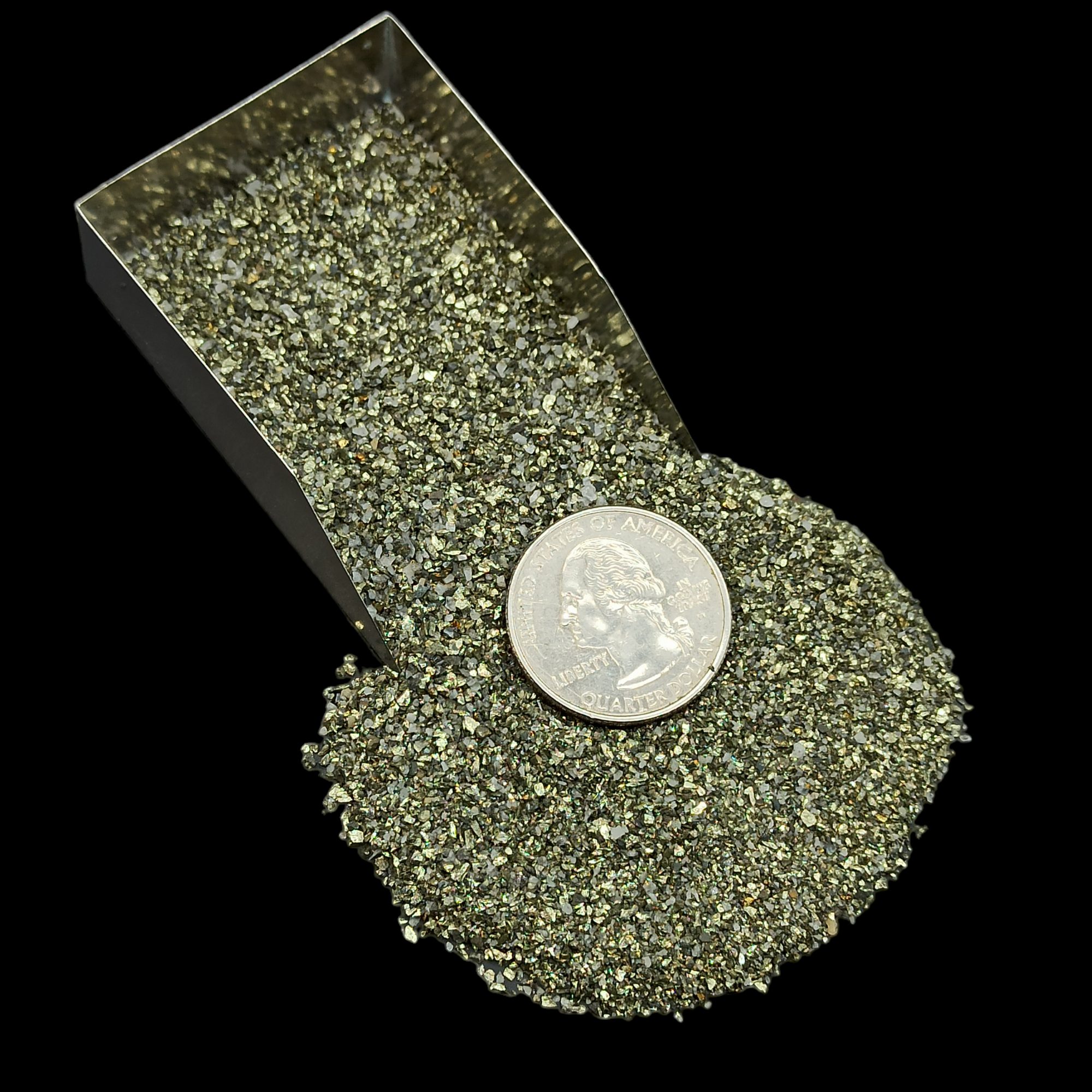 GRADELYGEMS Chalcopyrite Gemstone Crushed 0.5-1mm for Ring Inlay, Jewelry Making, Resin Art & Fine Detail Work
