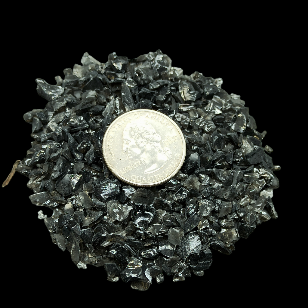 GRADELYGEMS Black Obsidian Decorative Crushed Gemstone 3-5mm for Jewelry, Resin Work & Statement Decor