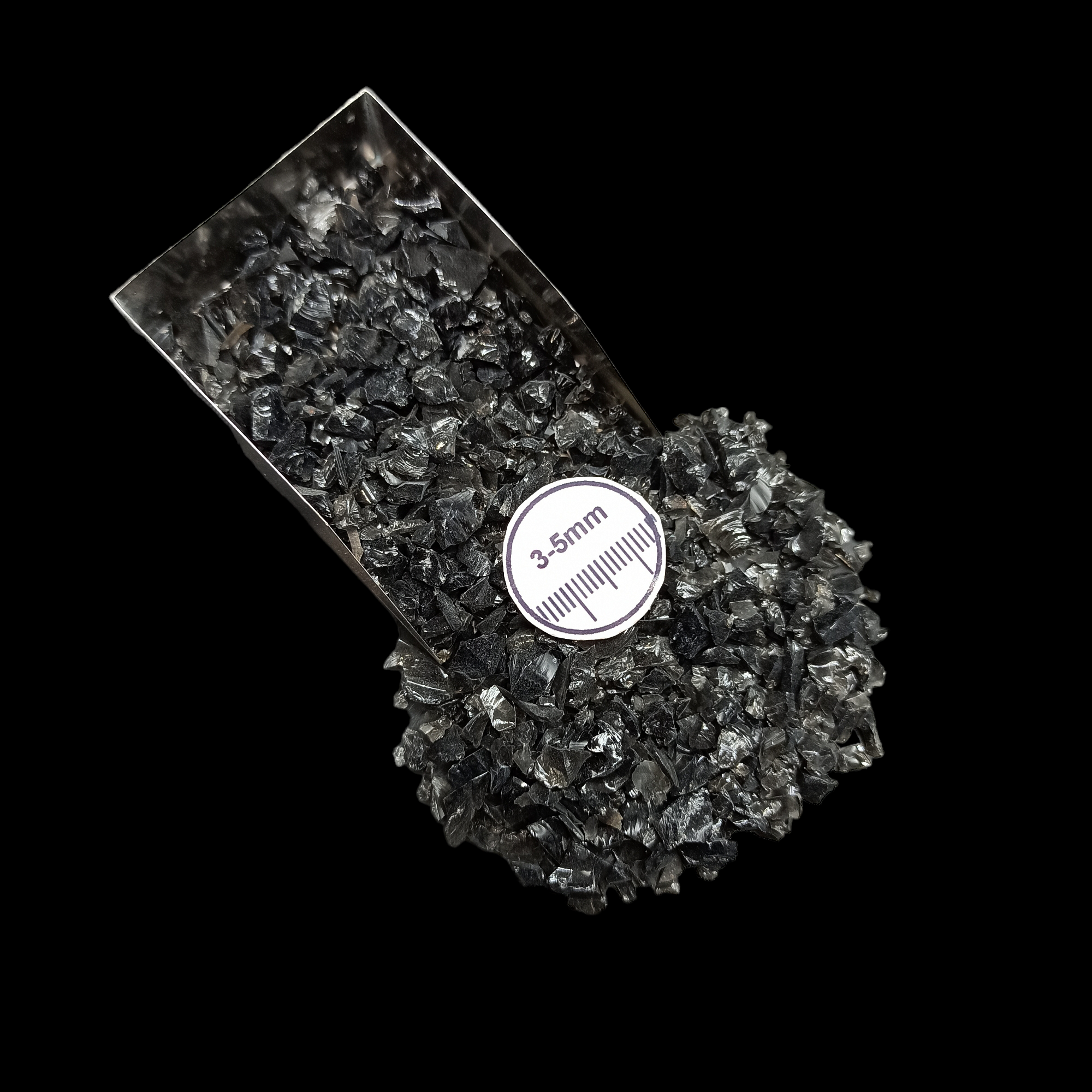 GRADELYGEMS Black Obsidian Decorative Crushed Gemstone 3-5mm for Jewelry, Resin Work & Statement Decor