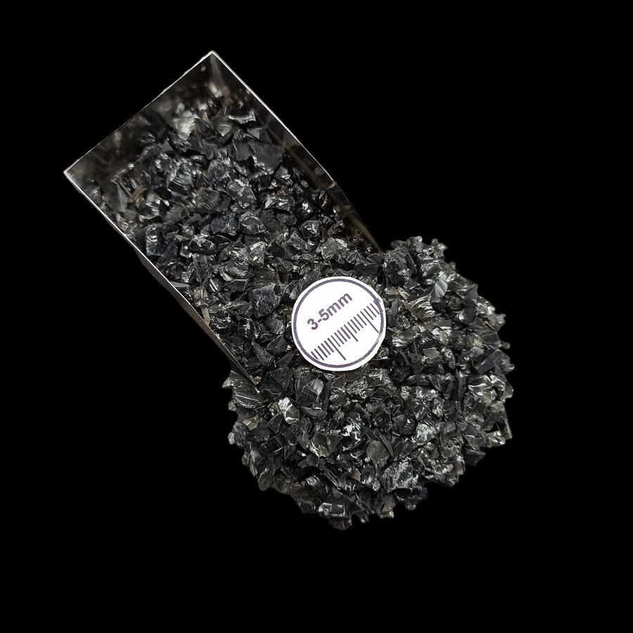 GRADELYGEMS Black Obsidian Decorative Crushed Gemstone 3-5mm for Jewelry, Resin Work & Statement Decor