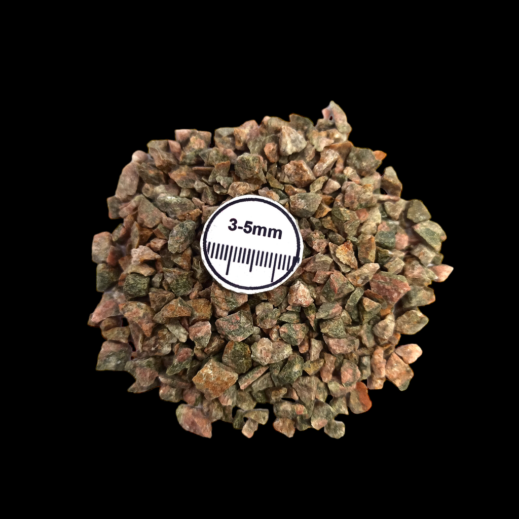 GRADELYGEMS Unakite Decorative Crushed Gemstone 3-5mm for Jewelry, Resin Work & Statement Decor
