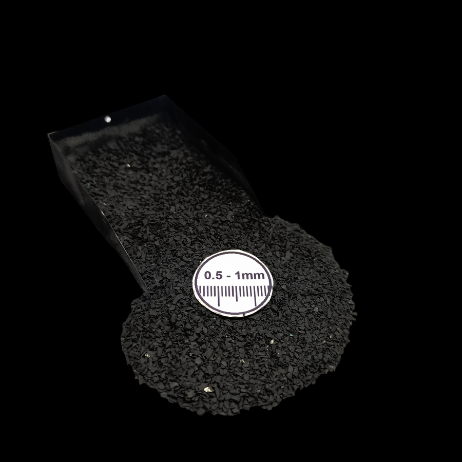 GRADELYGEMS Shungite Gemstone Crushed 0.5-1mm for Ring Inlay, Jewelry Making, Resin Art & Fine Detail Work
