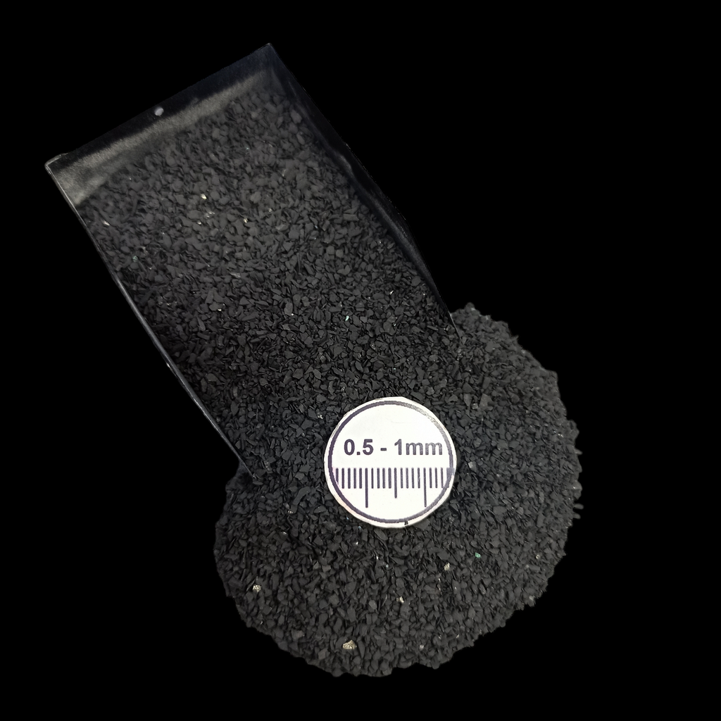 GRADELYGEMS Shungite Gemstone Crushed 0.5-1mm for Ring Inlay, Jewelry Making, Resin Art & Fine Detail Work