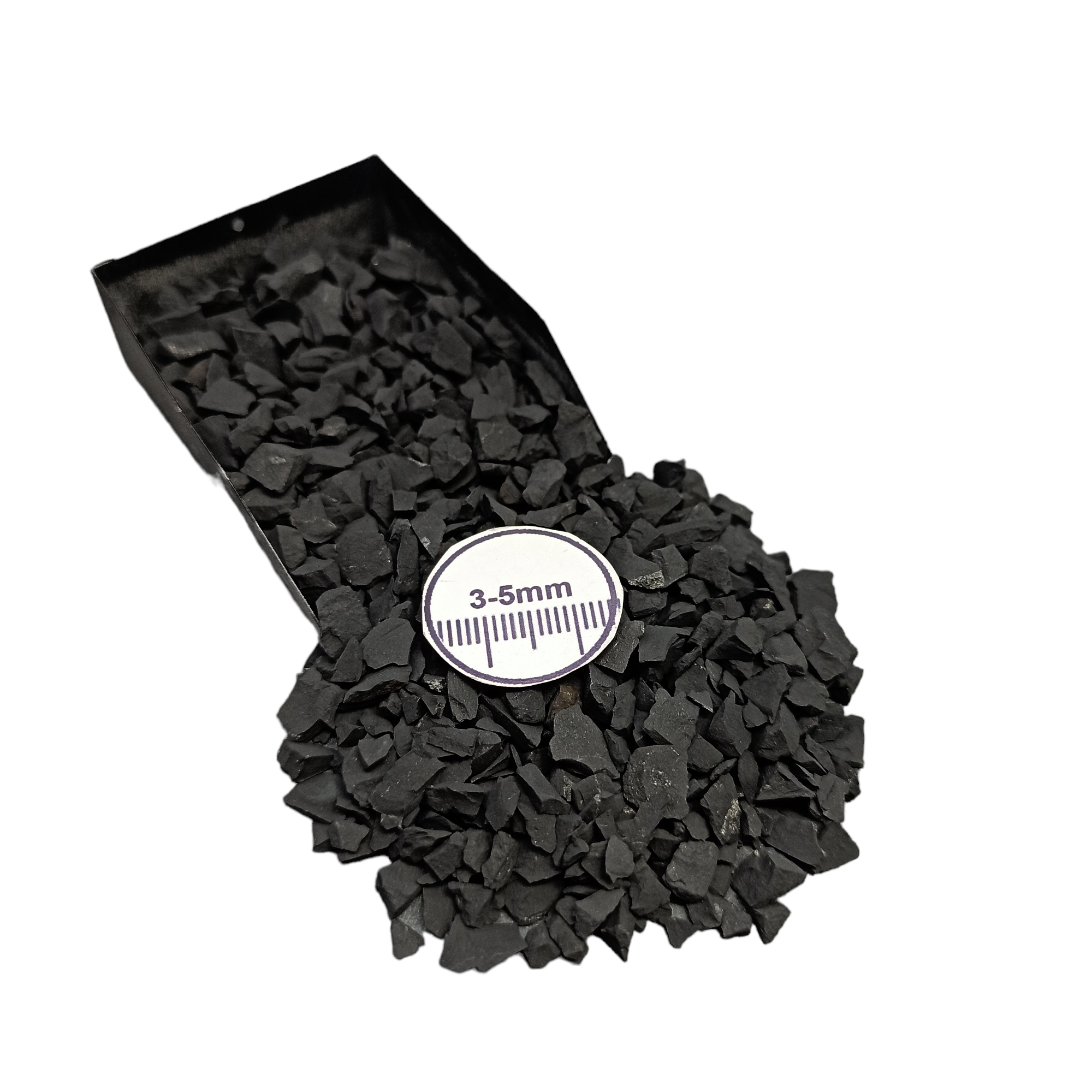GRADELYGEMS Shungite Bold Crushed Stone 3-5mm for Vase Fillers, Jewelry Design, Resin Art & Decor