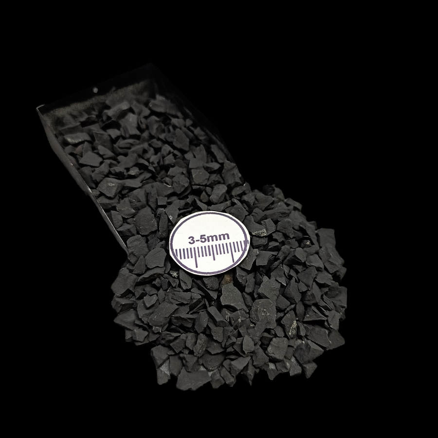 GRADELYGEMS Shungite Bold Crushed Stone 3-5mm for Vase Fillers, Jewelry Design, Resin Art & Decor