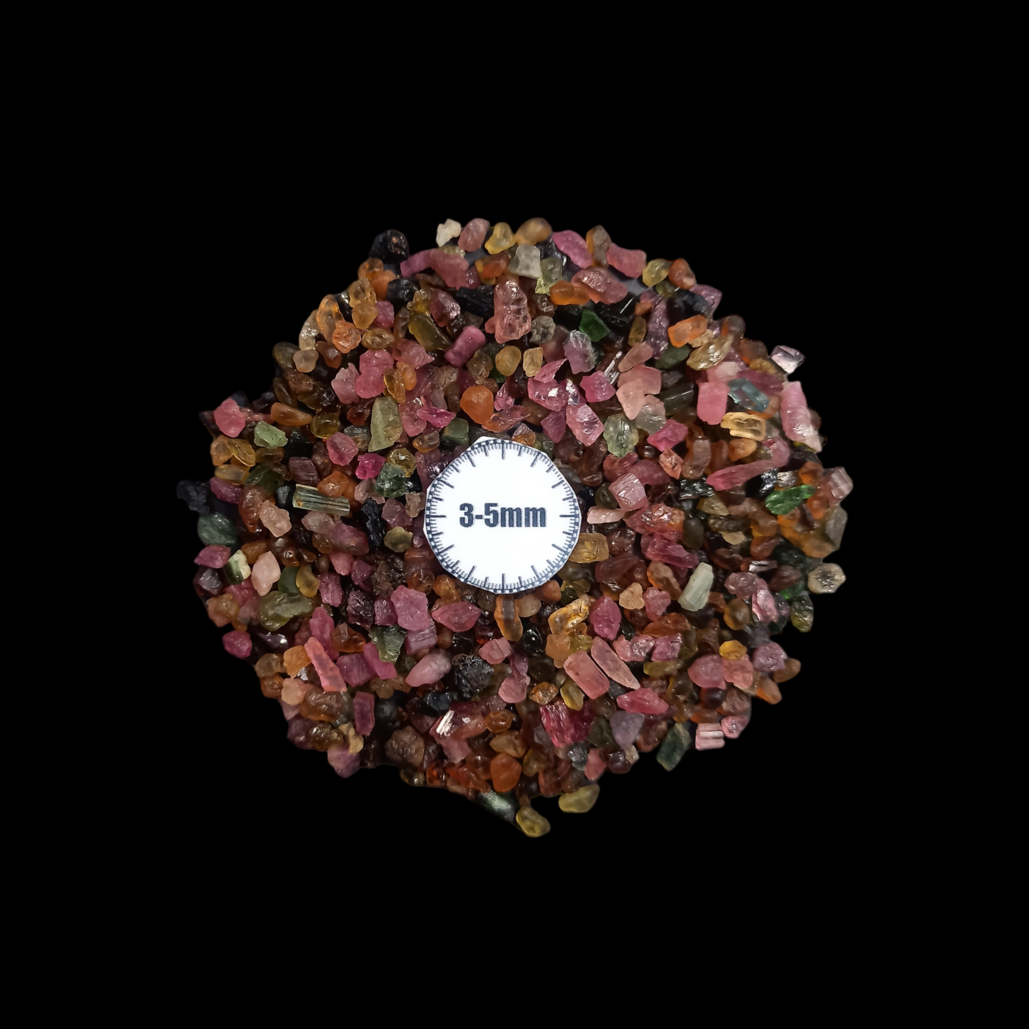 GRADELYGEMS Multi Tourmaline Bold Crushed Stone 3-5mm for Vase Fillers, Jewelry Design, Resin Art & Decor