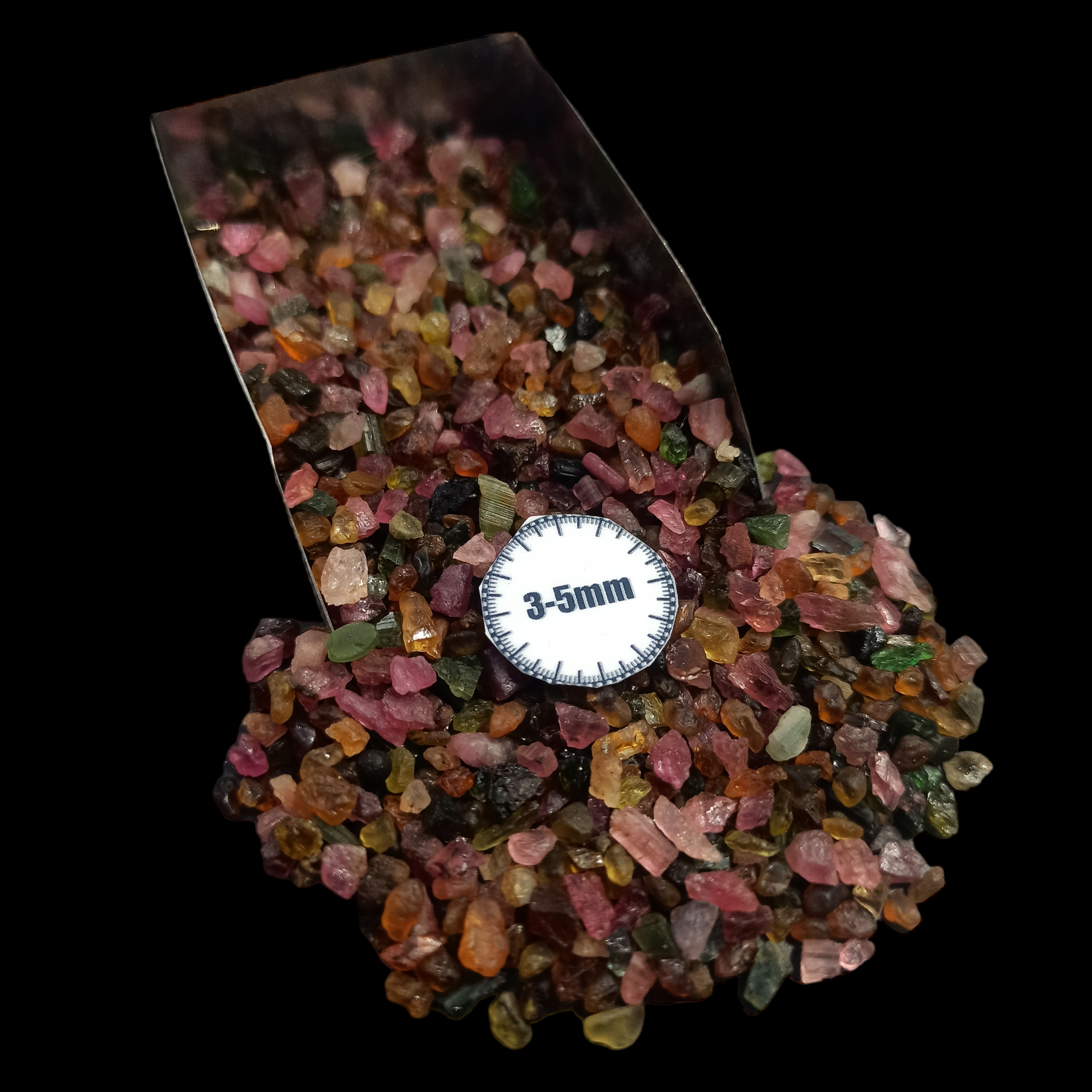 GRADELYGEMS Multi Tourmaline Bold Crushed Stone 3-5mm for Vase Fillers, Jewelry Design, Resin Art & Decor