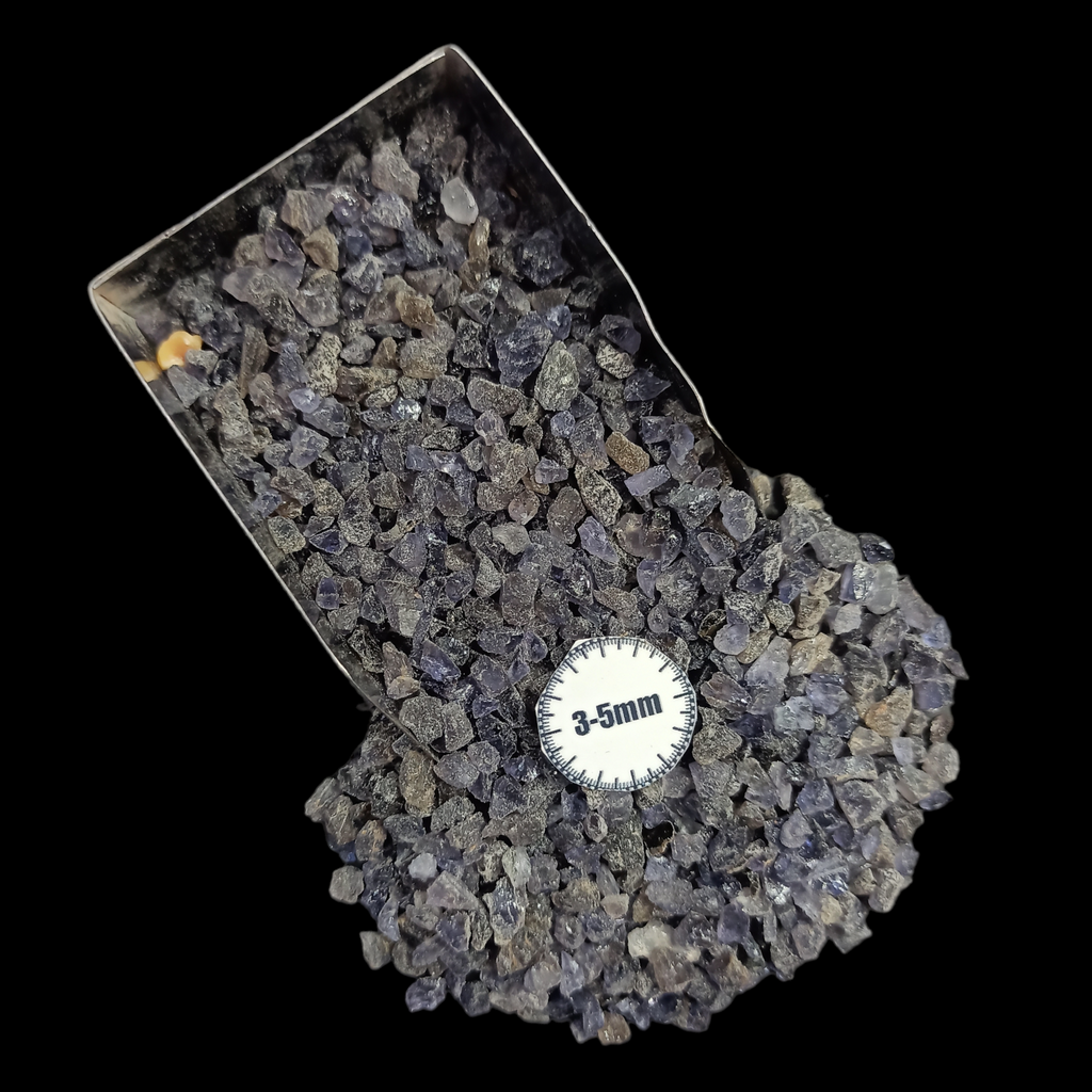 GRADELYGEMS Iolite Bold Crushed Stone 3-5mm for Vase Fillers, Jewelry Design, Resin Art & Decor