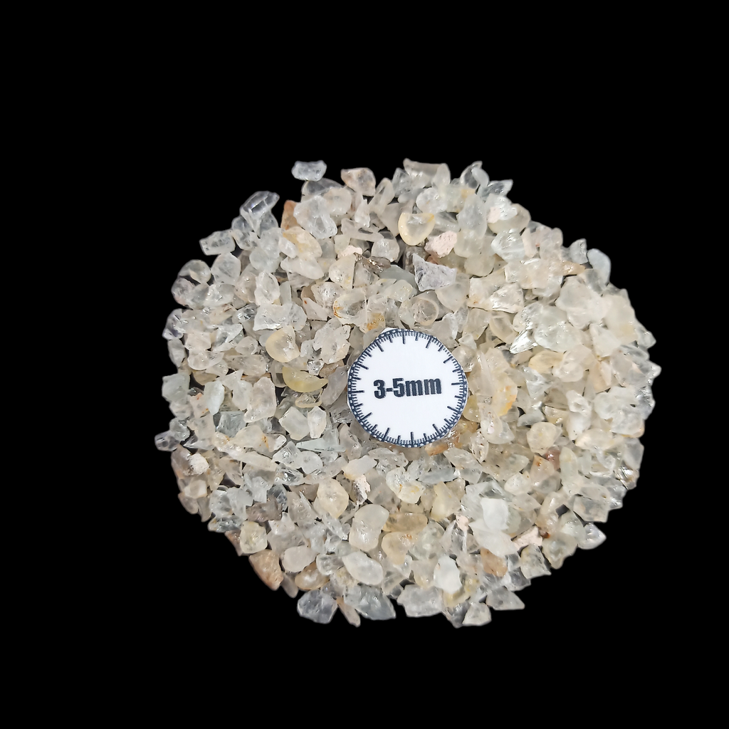 GRADELYGEMS White Topaz Bold Crushed Stone 3-5mm for Vase Fillers, Jewelry Design, Resin Art & Decor