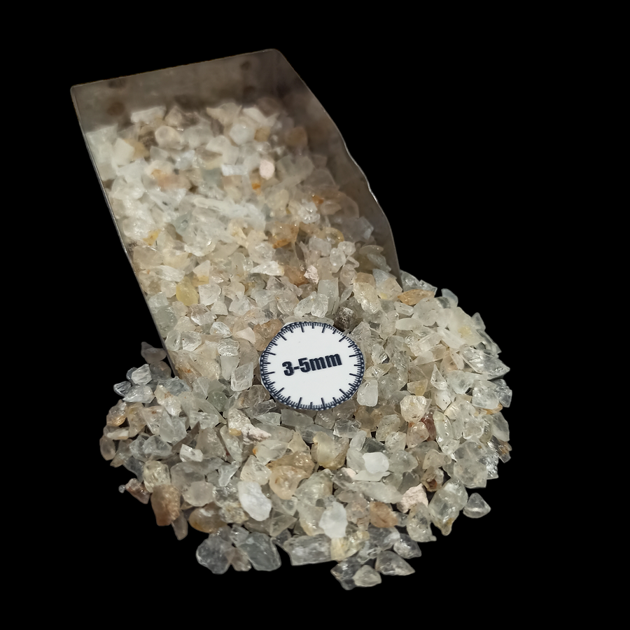 GRADELYGEMS White Topaz Bold Crushed Stone 3-5mm for Vase Fillers, Jewelry Design, Resin Art & Decor