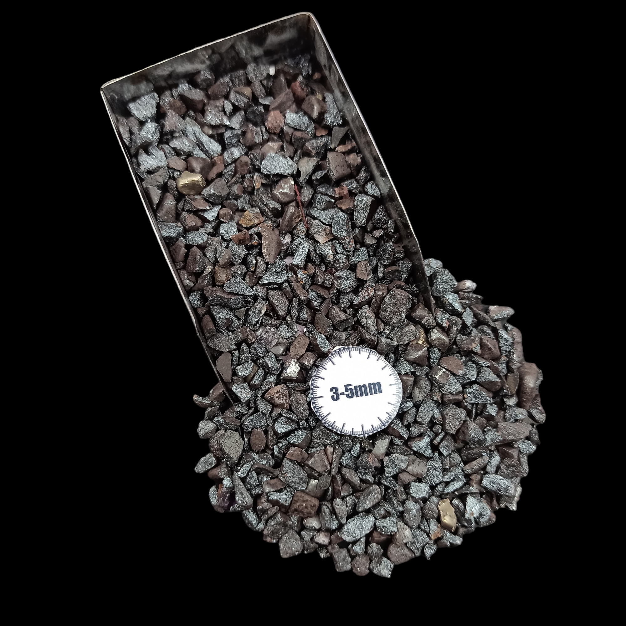 GRADELYGEMS Hematite Bold Crushed Stone 3-5mm for Vase Fillers, Jewelry Design, Resin Art & Decor