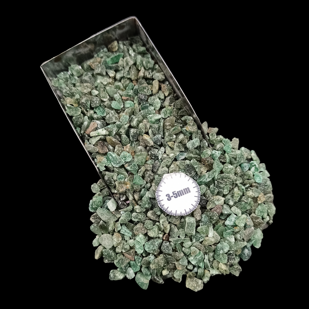 GRADELYGEMS Green Jade Bold Crushed Stone 3-5mm for Vase Fillers, Jewelry Design, Resin Art & Decor