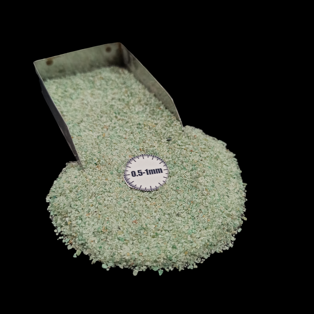 GRADELYGEMS Green Jade Gemstone Crushed 0.5-1mm for Ring Inlay, Jewelry Making, Resin Art & Fine Detail Work