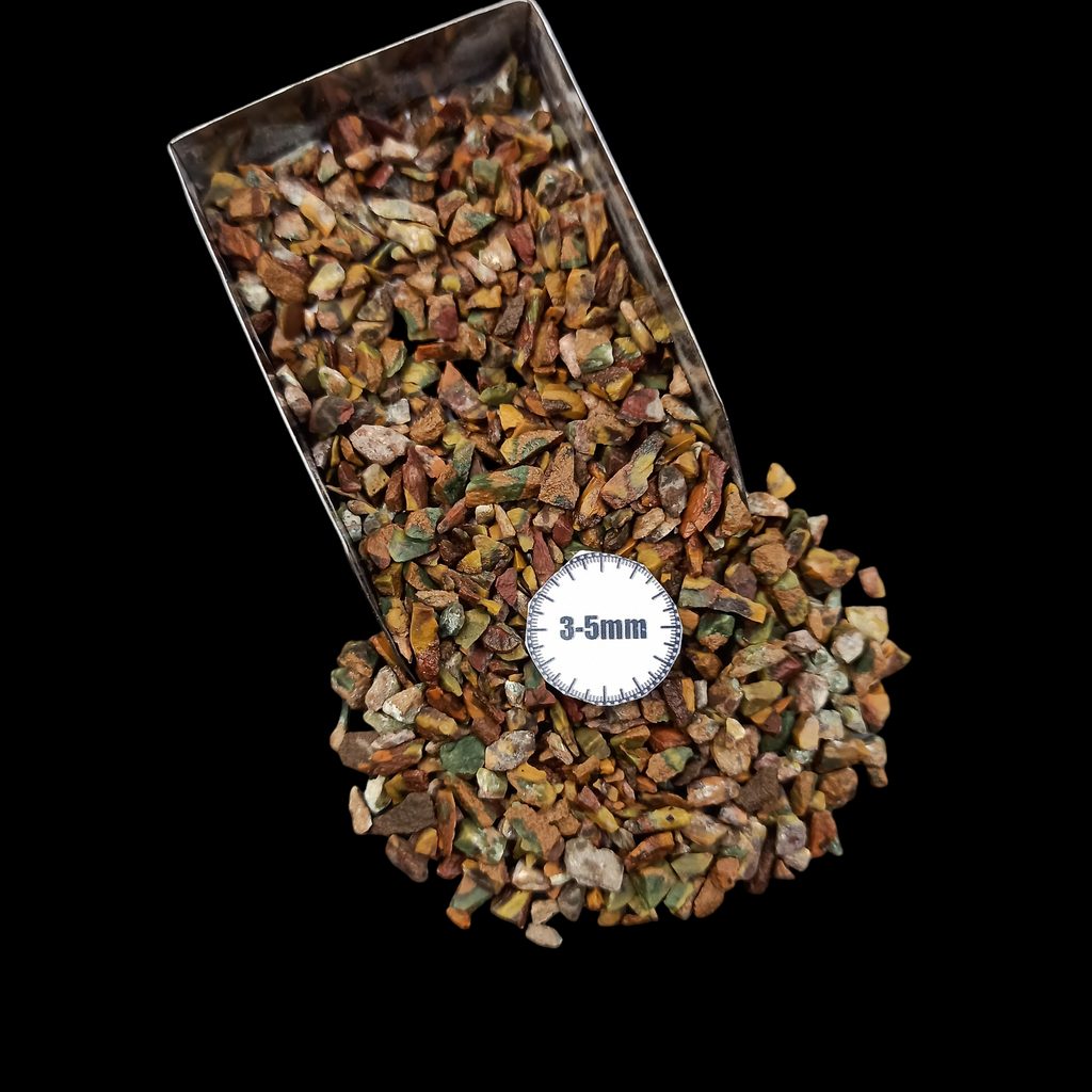 GRADELYGEMS Fruit Jasper Decorative Crushed Gemstone 3-5mm for Jewelry, Resin Work & Statement Decor