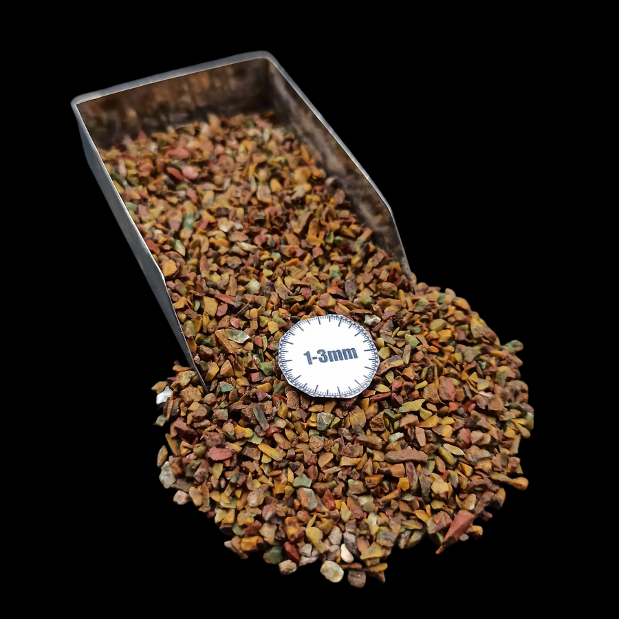 Natural Fruit Jasper 1-3mm Crushed Stone by GRADELYGEMS for Resin Work, Inlay & Decorative Creations