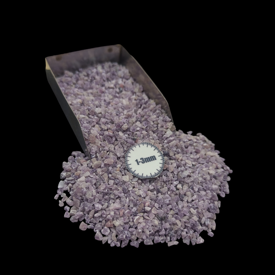 Natural Lepidolite 1-3mm Crushed Stone by GRADELYGEMS for Resin Work, Inlay & Decorative Creations