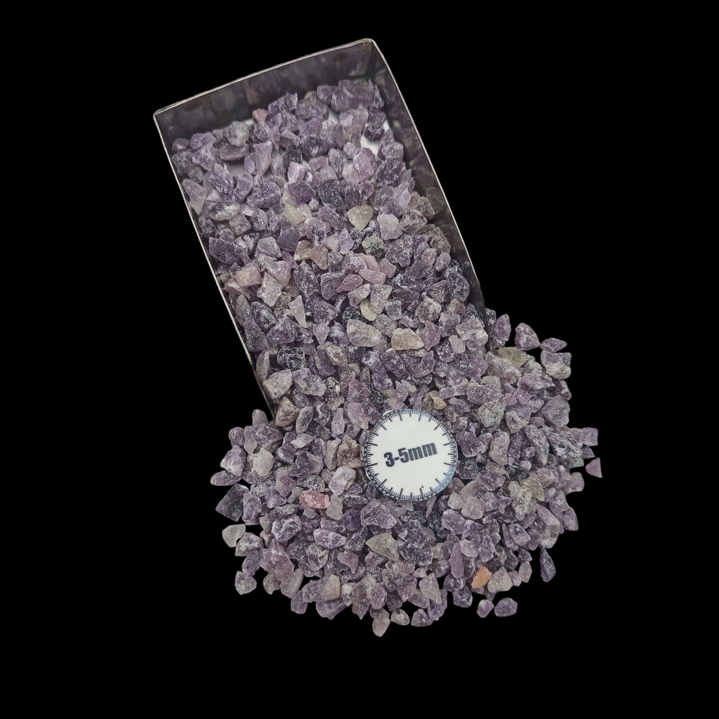 GRADELYGEMS Lepidolite Decorative Crushed Gemstone 3-5mm for Jewelry, Resin Work & Statement Decor