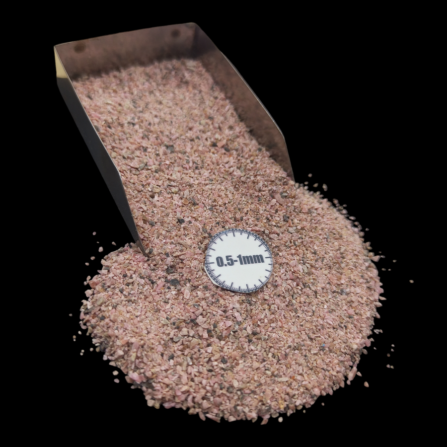 GRADELYGEMS Rhodonite Gemstone Crushed 0.5-1mm for Ring Inlay, Jewelry Making, Resin Art & Fine Detail Work