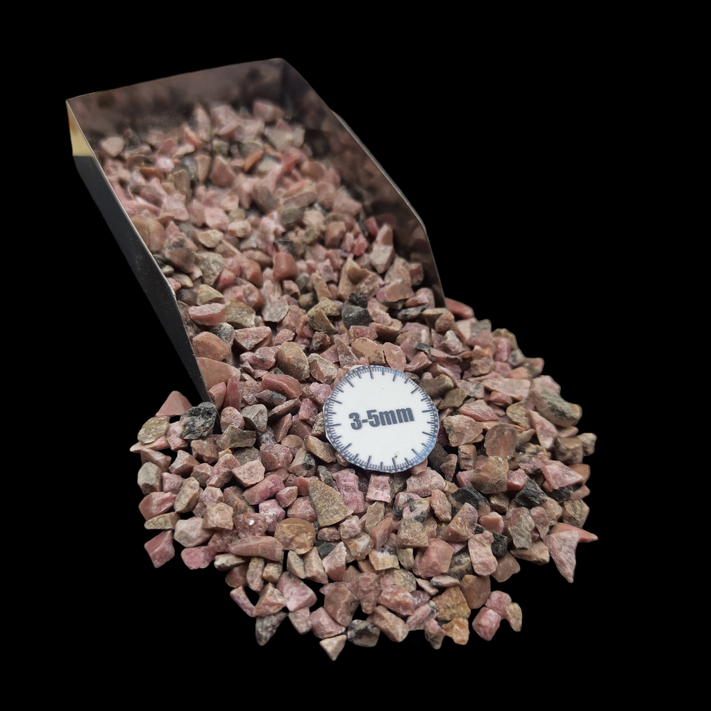 GRADELYGEMS Rhodonite Bold Crushed Stone 3-5mm for Vase Fillers, Jewelry Design, Resin Art & Decor
