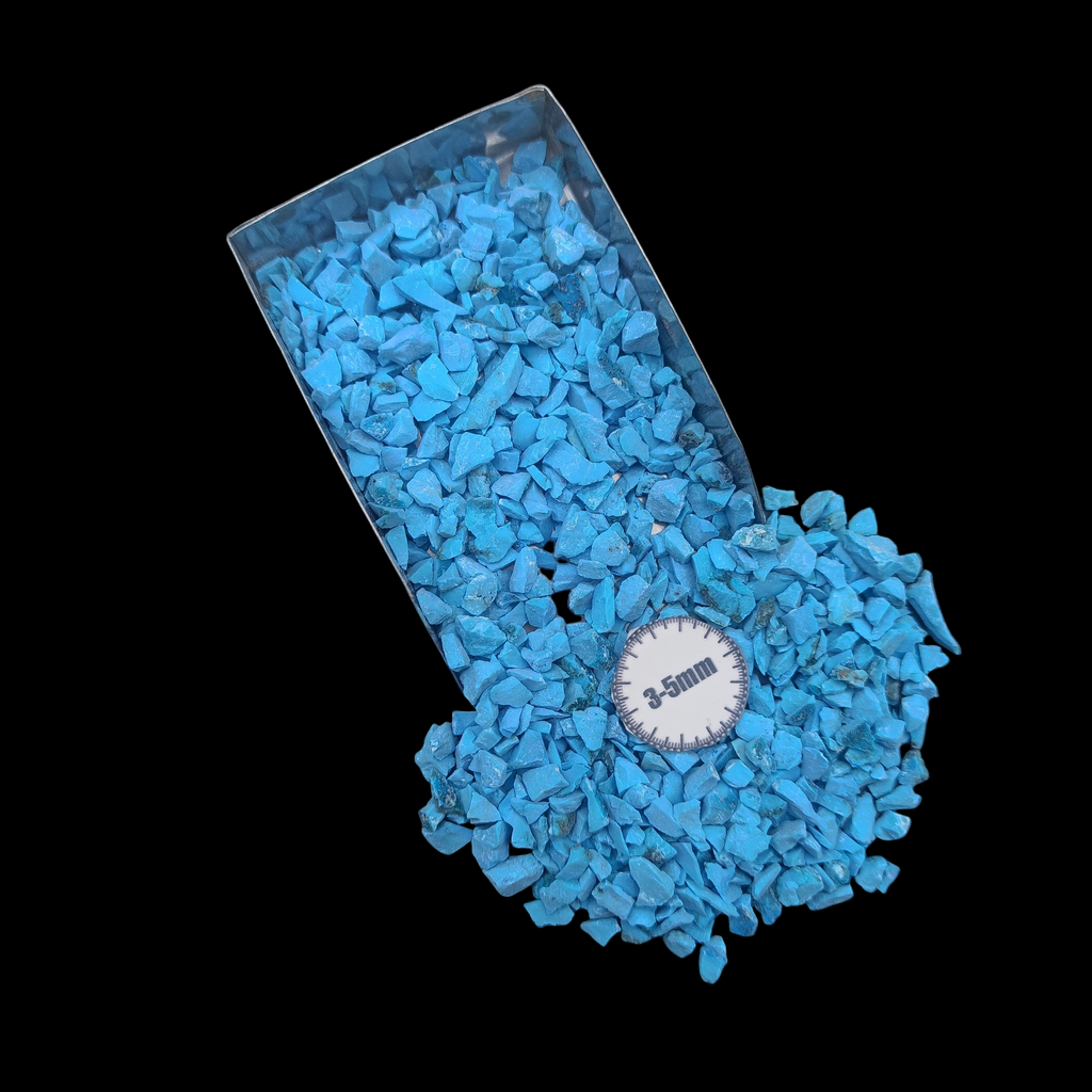 GRADELYGEMS Turquoise Bold Crushed Stone 3-5mm for Vase Fillers, Jewelry Design, Resin Art & Decor