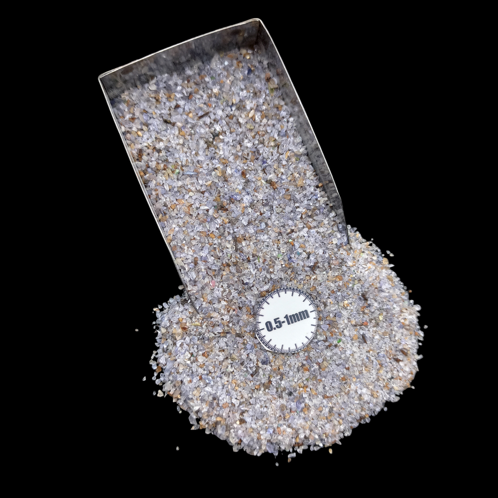 GRADELYGEMS Premium Tanzanite 0.5-1mm Crushed Gemstone for Jewelry Inlay, Resin Art & Handmade Decor