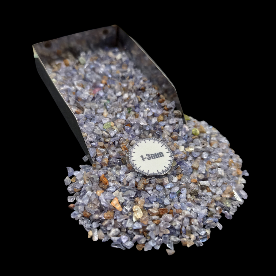 Natural Tanzanite 1-3mm Crushed Stone by GRADELYGEMS for Resin Work, Inlay & Decorative Creations