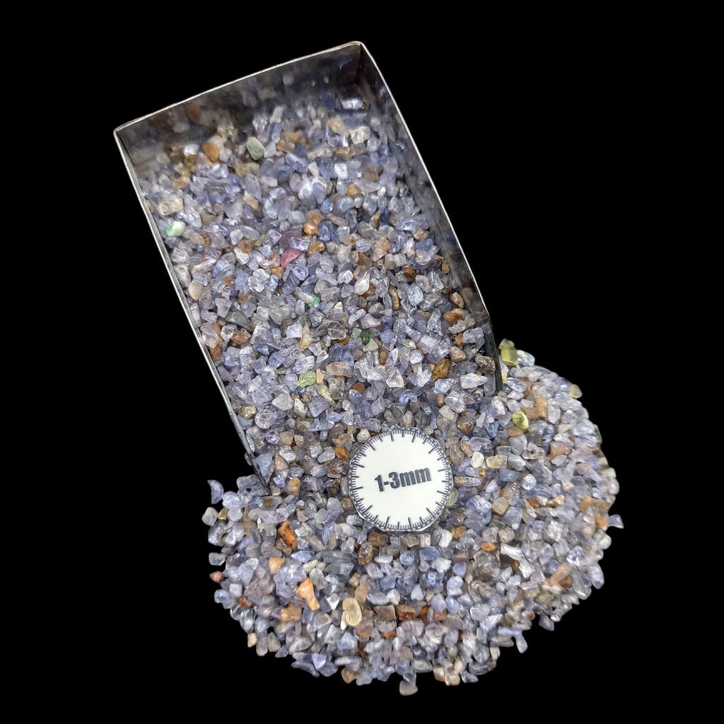 Natural Tanzanite 1-3mm Crushed Stone by GRADELYGEMS for Resin Work, Inlay & Decorative Creations