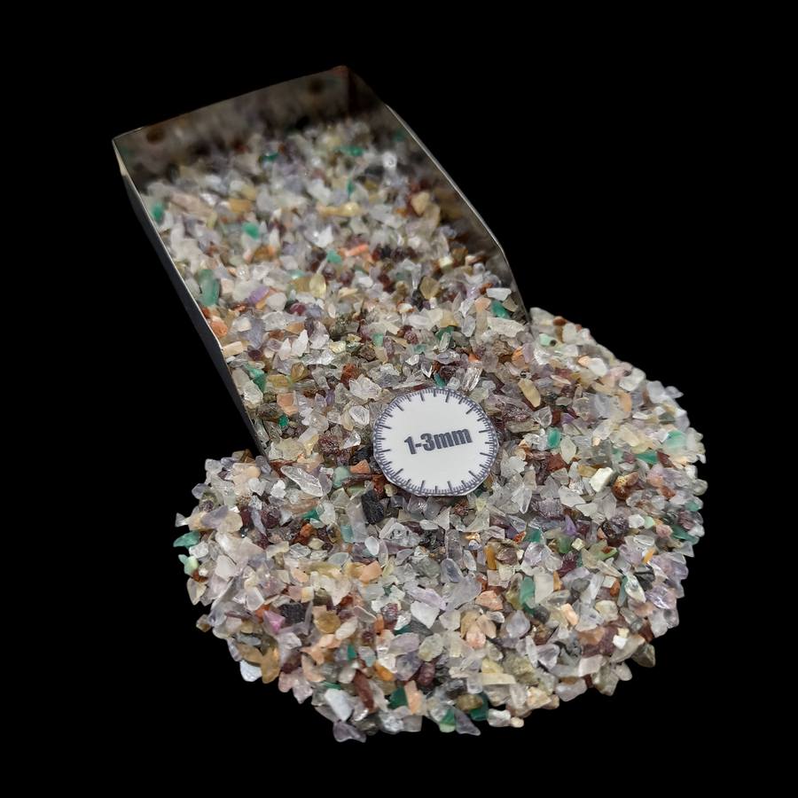 Natural Multi Natural Stones 1-3mm Crushed Stone by GRADELYGEMS for Resin Work, Inlay & Decorative Creations