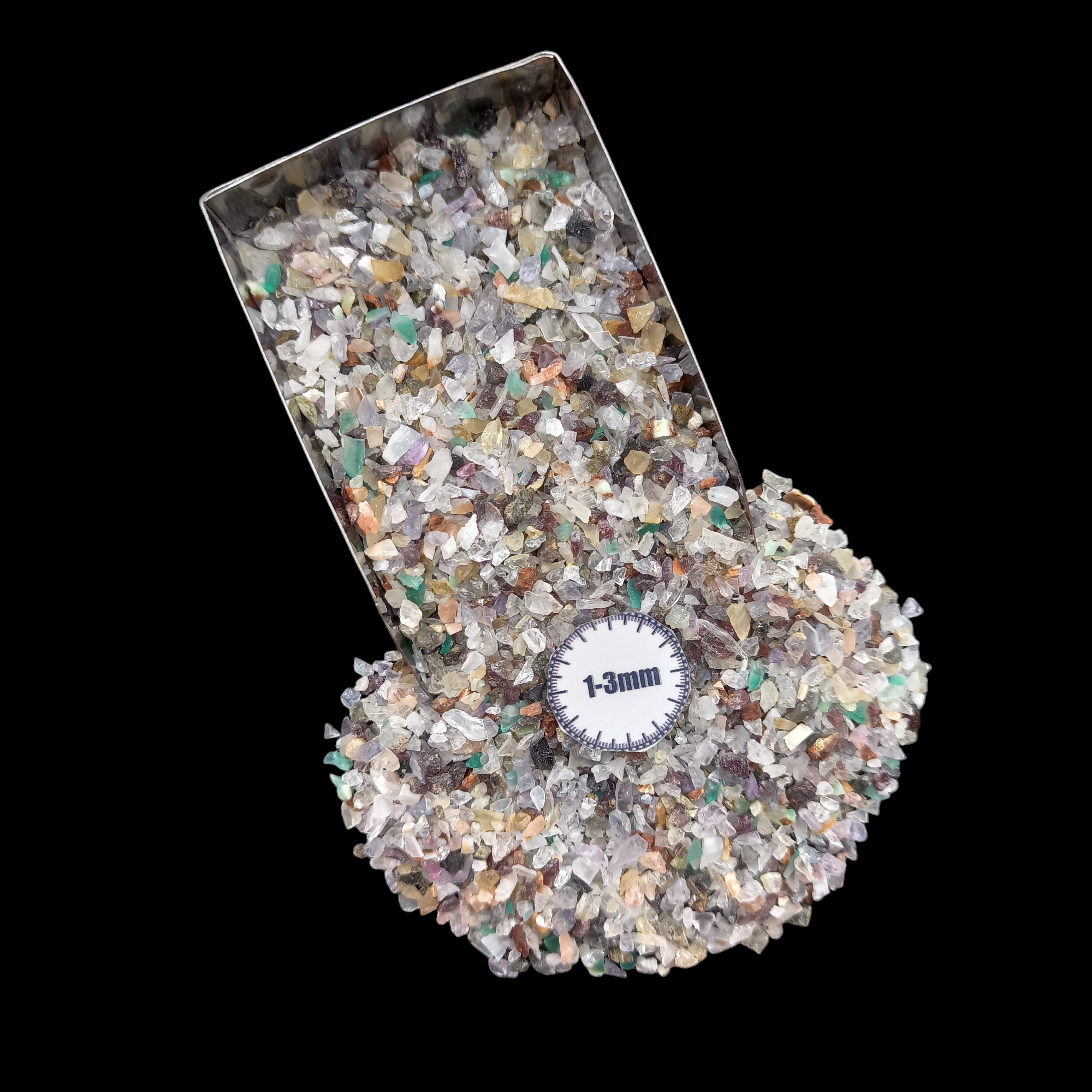 Natural Multi Natural Stones 1-3mm Crushed Stone by GRADELYGEMS for Resin Work, Inlay & Decorative Creations
