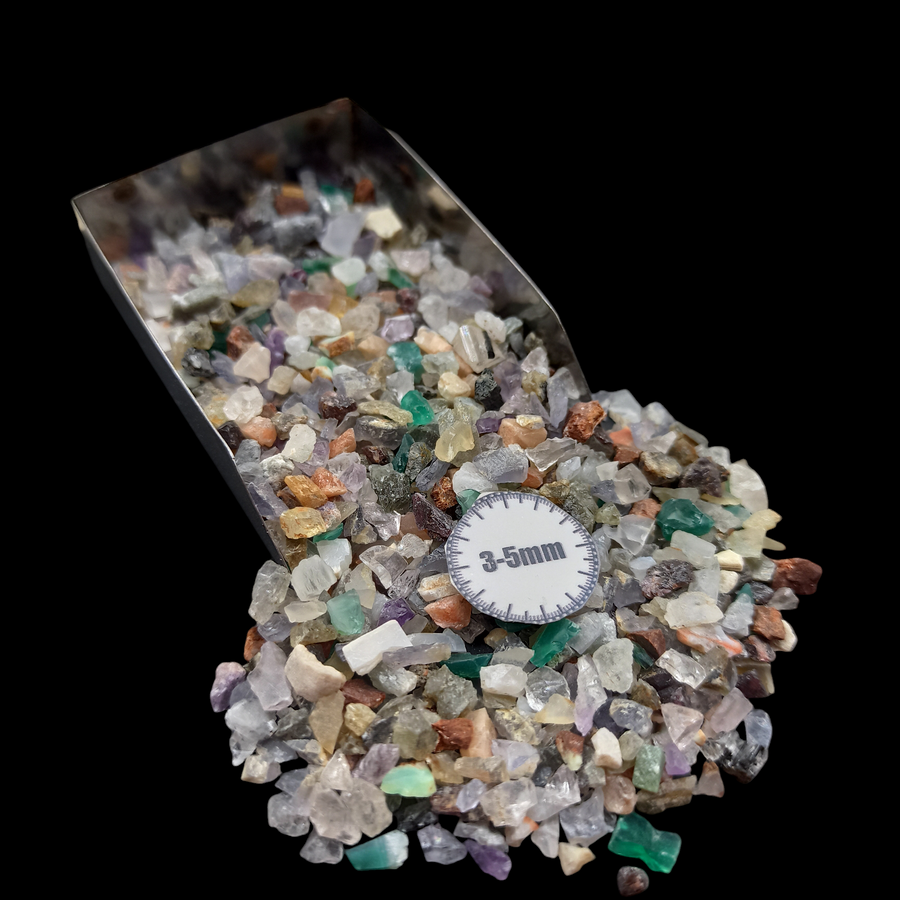 GRADELYGEMS Multi Natural Stones Decorative Crushed Gemstone 3-5mm for Jewelry, Resin Work & Statement Decor