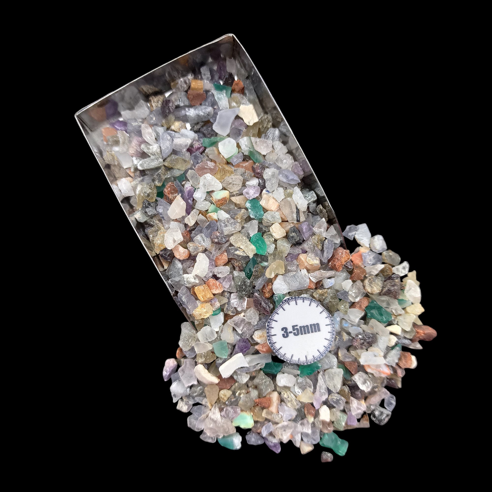 GRADELYGEMS Multi Natural Stones Decorative Crushed Gemstone 3-5mm for Jewelry, Resin Work & Statement Decor