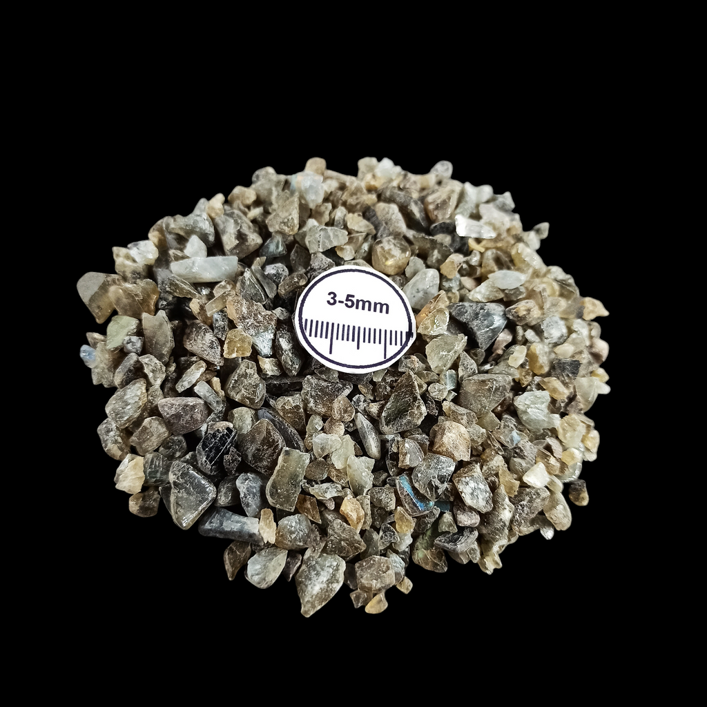 GRADELYGEMS Labradorite Bold Crushed Stone 3-5mm for Vase Fillers, Jewelry Design, Resin Art & Decor