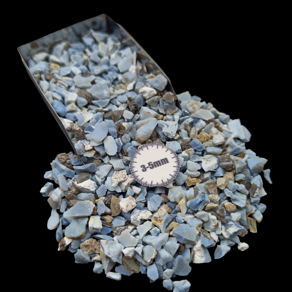GRADELYGEMS Blue Opal Decorative Crushed Gemstone 3-5mm for Jewelry, Resin Work & Statement Decor