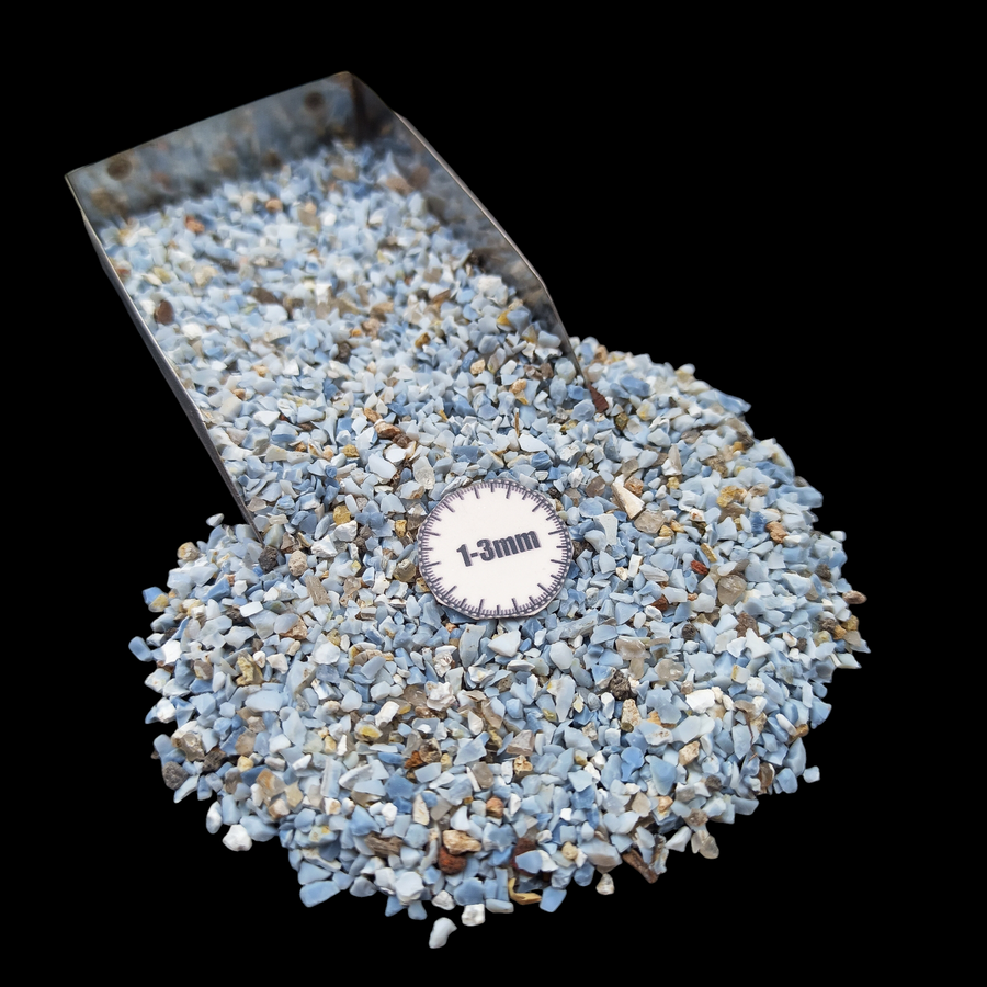 Natural Blue Opal 1-3mm Crushed Stone by GRADELYGEMS for Resin Work, Inlay & Decorative Creations