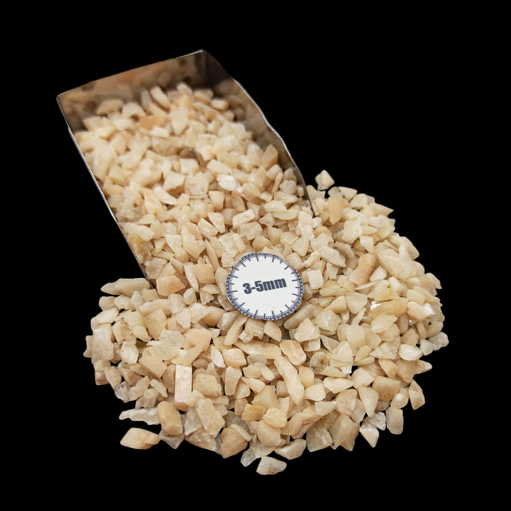 GRADELYGEMS Peach Moonstone Bold Crushed Stone 3-5mm for Vase Fillers, Jewelry Design, Resin Art & Decor