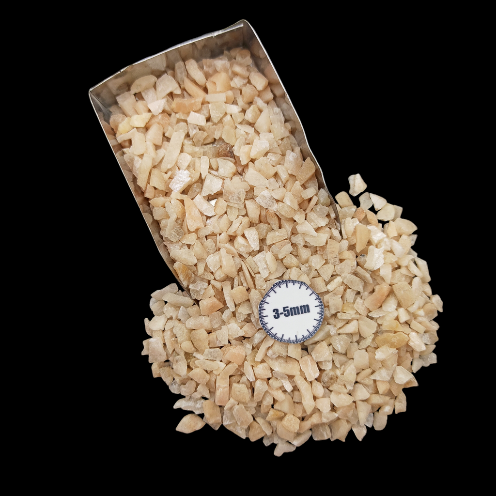 GRADELYGEMS Peach Moonstone Bold Crushed Stone 3-5mm for Vase Fillers, Jewelry Design, Resin Art & Decor