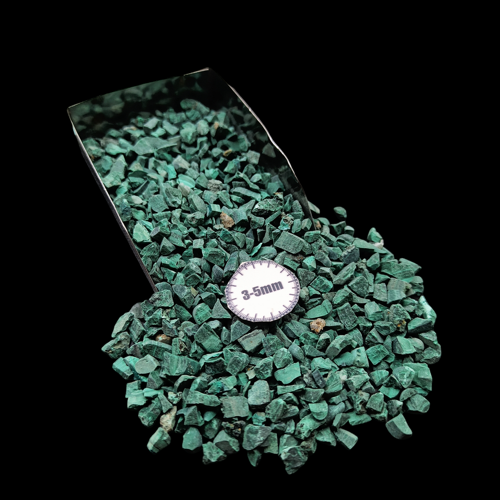 GRADELYGEMS Malachite Decorative Crushed Gemstone 3-5mm for Jewelry, Resin Work & Statement Decor