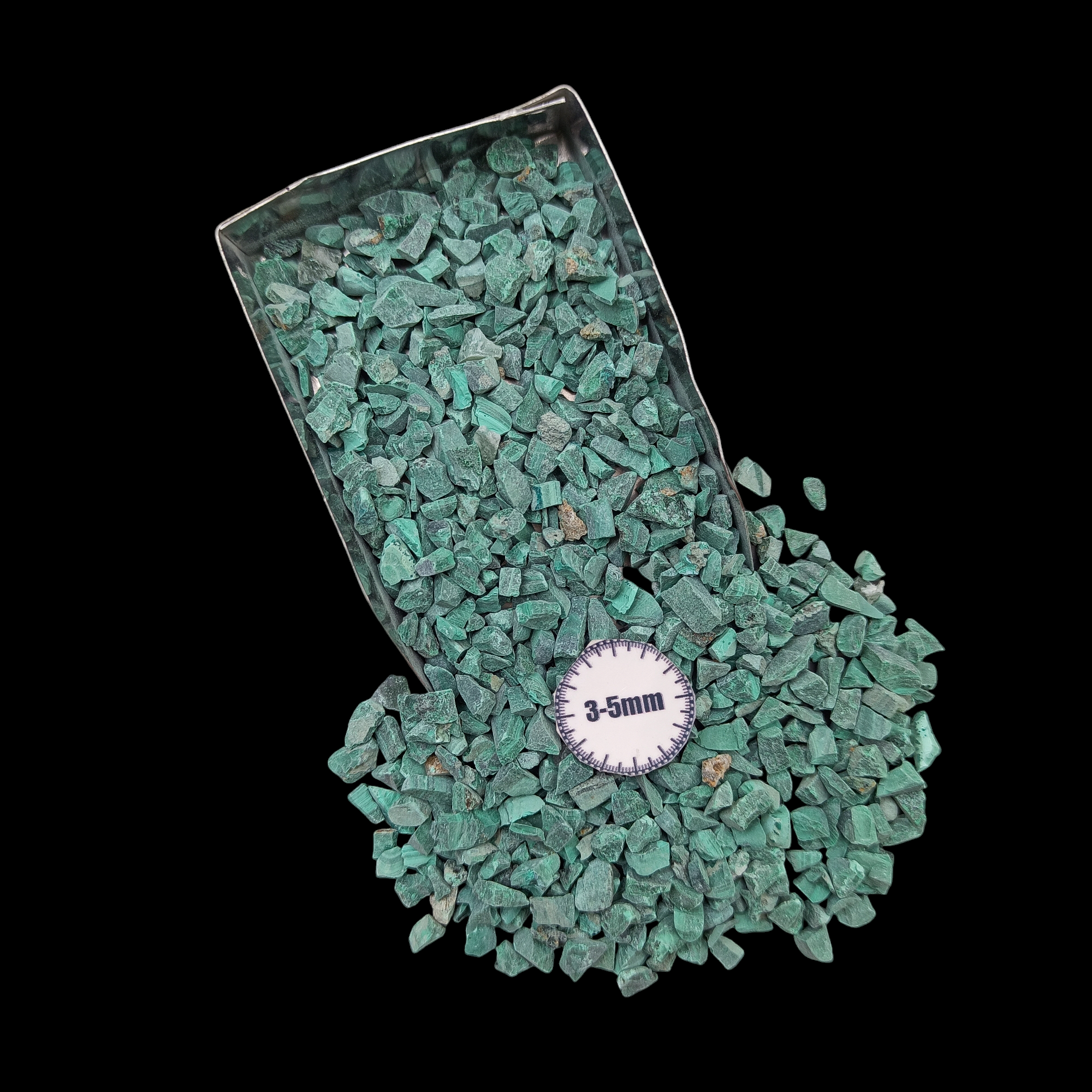 GRADELYGEMS Malachite Decorative Crushed Gemstone 3-5mm for Jewelry, Resin Work & Statement Decor