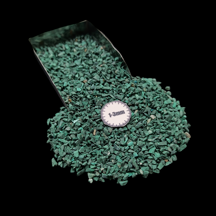 Natural Malachite 1-3mm Crushed Stone by GRADELYGEMS for Resin Work, Inlay & Decorative Creations