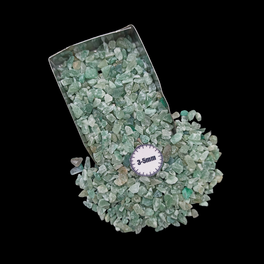 GRADELYGEMS Green Myke Decorative Crushed Gemstone 3-5mm for Jewelry, Resin Work & Statement Decor