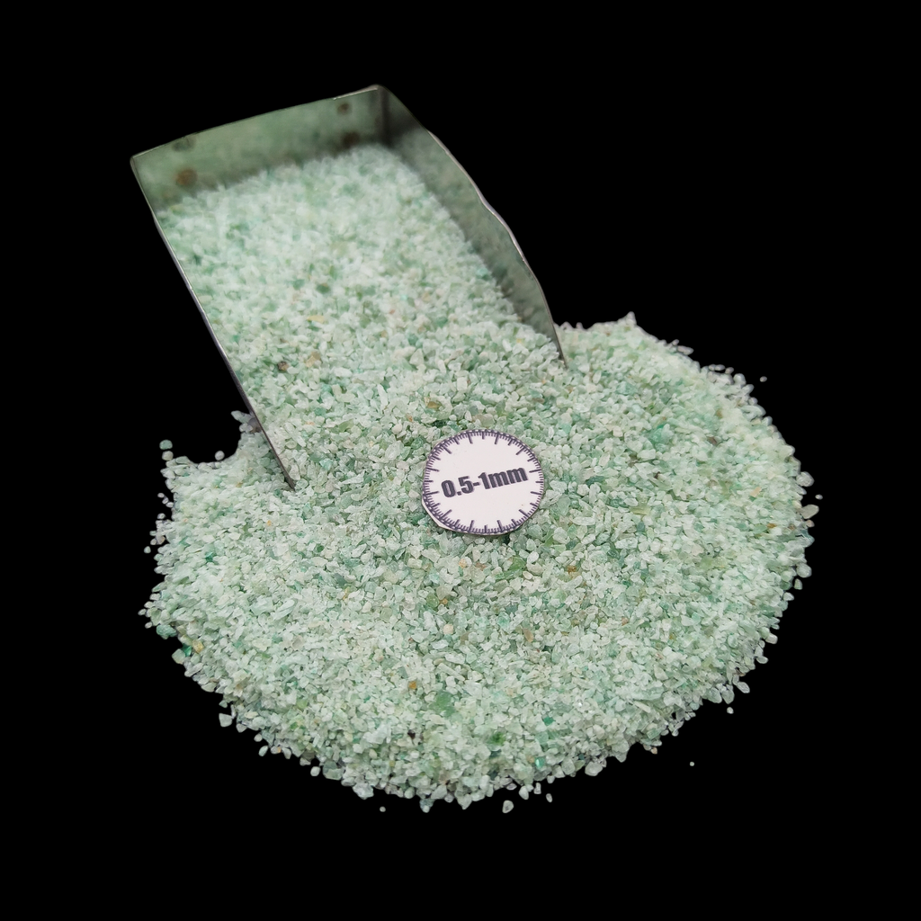 GRADELYGEMS Premium Green Myke 0.5-1mm Crushed Gemstone for Jewelry Inlay, Resin Art & Handmade Decor