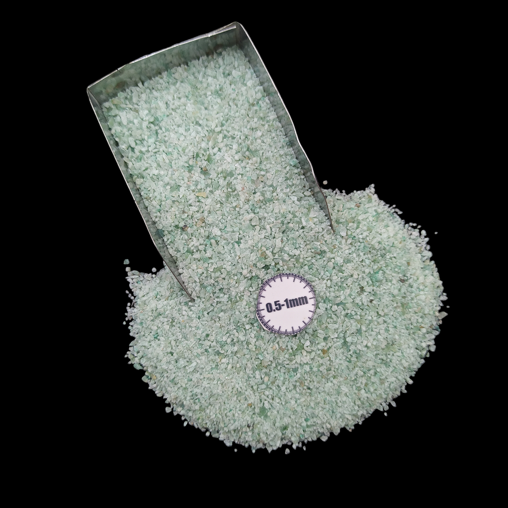 GRADELYGEMS Premium Green Myke 0.5-1mm Crushed Gemstone for Jewelry Inlay, Resin Art & Handmade Decor